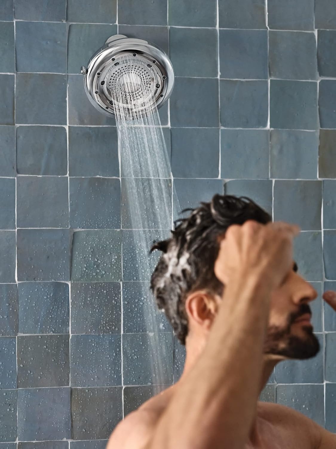 image:imageMoen N400R0CH Quattro Rainshower Showerhead with Four Unique Shower Experiences Chrome