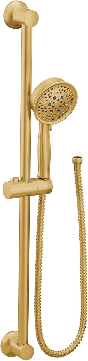 image:imageMoen Polished Nickel EcoPerformance Handheld Showerhead with 69InchLong Hose Featuring 30Inch Slide Bar 3667EPNLBrushed Gold