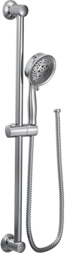 image:imageMoen Polished Nickel EcoPerformance Handheld Showerhead with 69InchLong Hose Featuring 30Inch Slide Bar 3667EPNLChrome