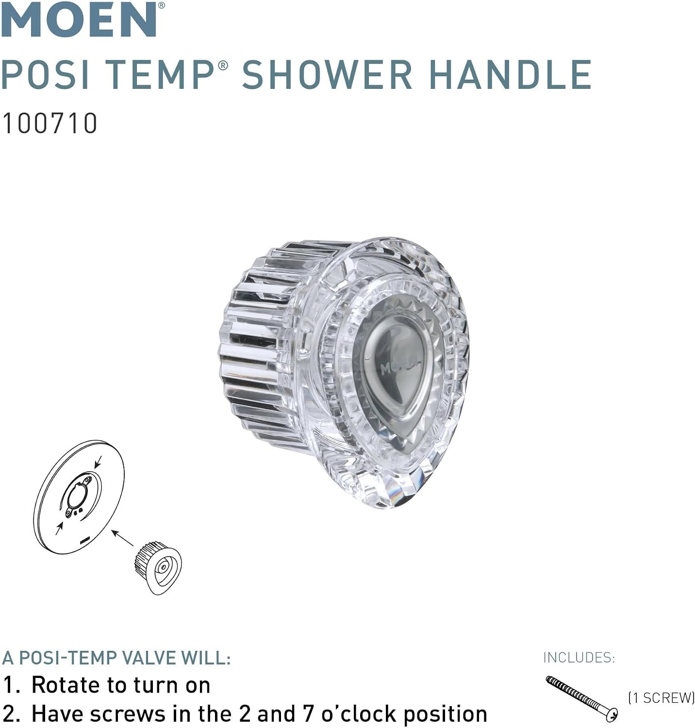 image:imageMoen PosiTemp Tub and Shower Faucet Handle Replacement Kit 100710Kit