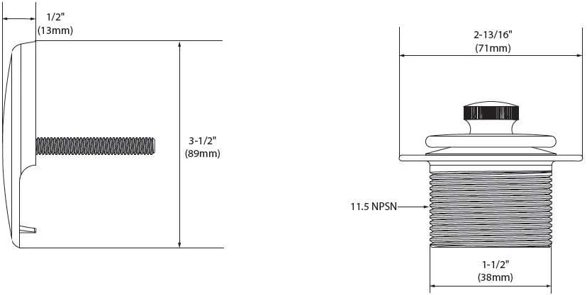image:imageMoen PushNLock OilRubbed Bronze Tub and Shower Drain Kit with 112 Inch Threads Drain Plug and Overflow T90331ORB