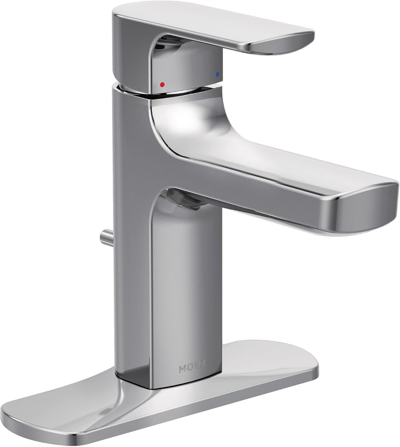 image:imageMoen Rizon Matte Black OneHandle Modern Bathroom Faucet with Drain Assembly 6900BLChrome