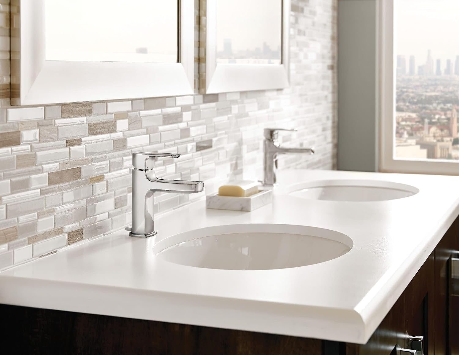 image:imageMoen Rizon Matte Black TwoHandle Widespread Bathroom Faucet Valve Required T6920BLChrome