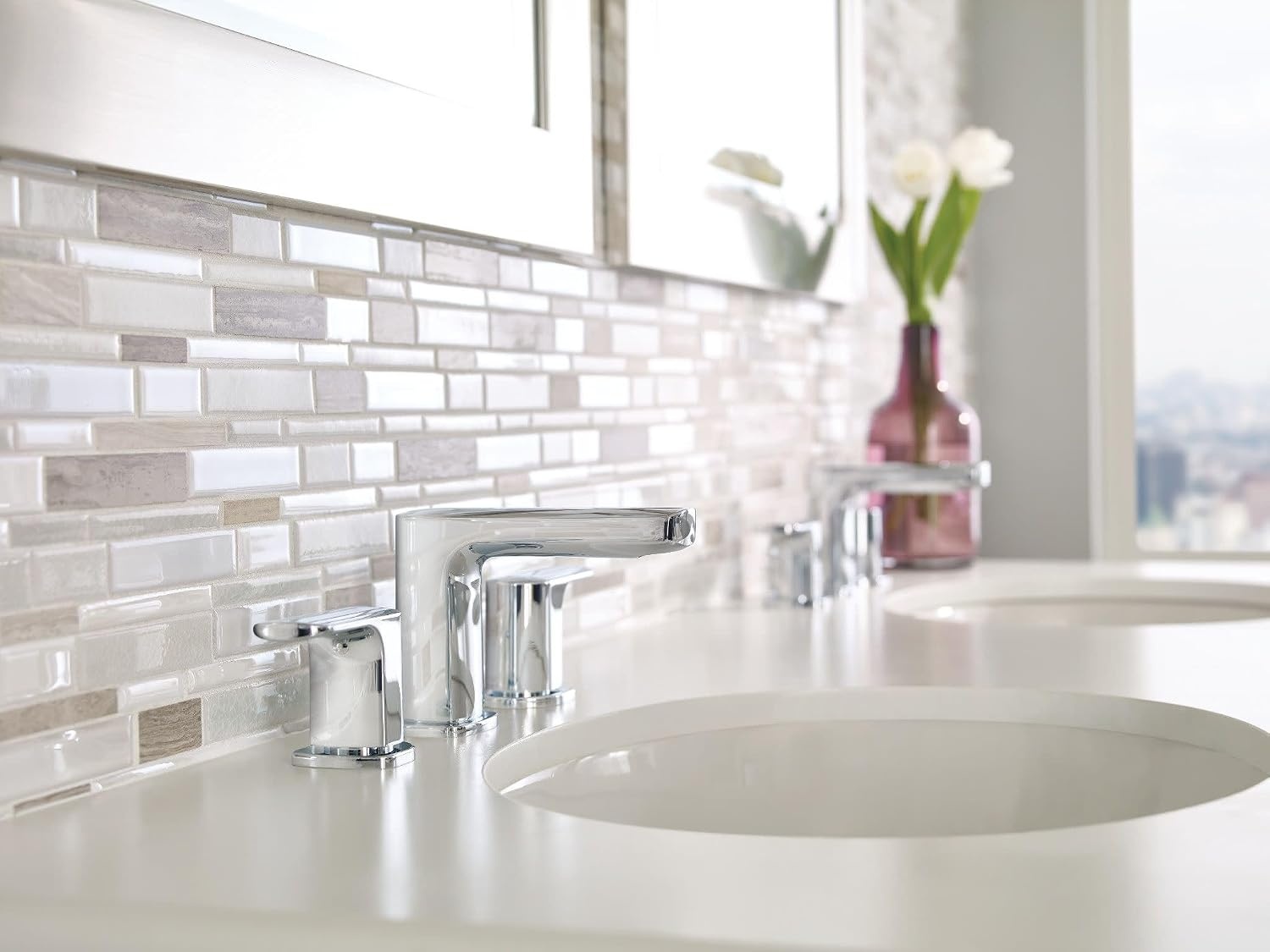 image:imageMoen Rizon Matte Black TwoHandle Widespread Bathroom Faucet Valve Required T6920BLChrome