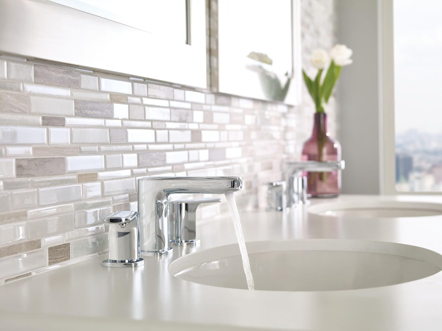 image:imageMoen Rizon Matte Black TwoHandle Widespread Bathroom Faucet Valve Required T6920BLChrome