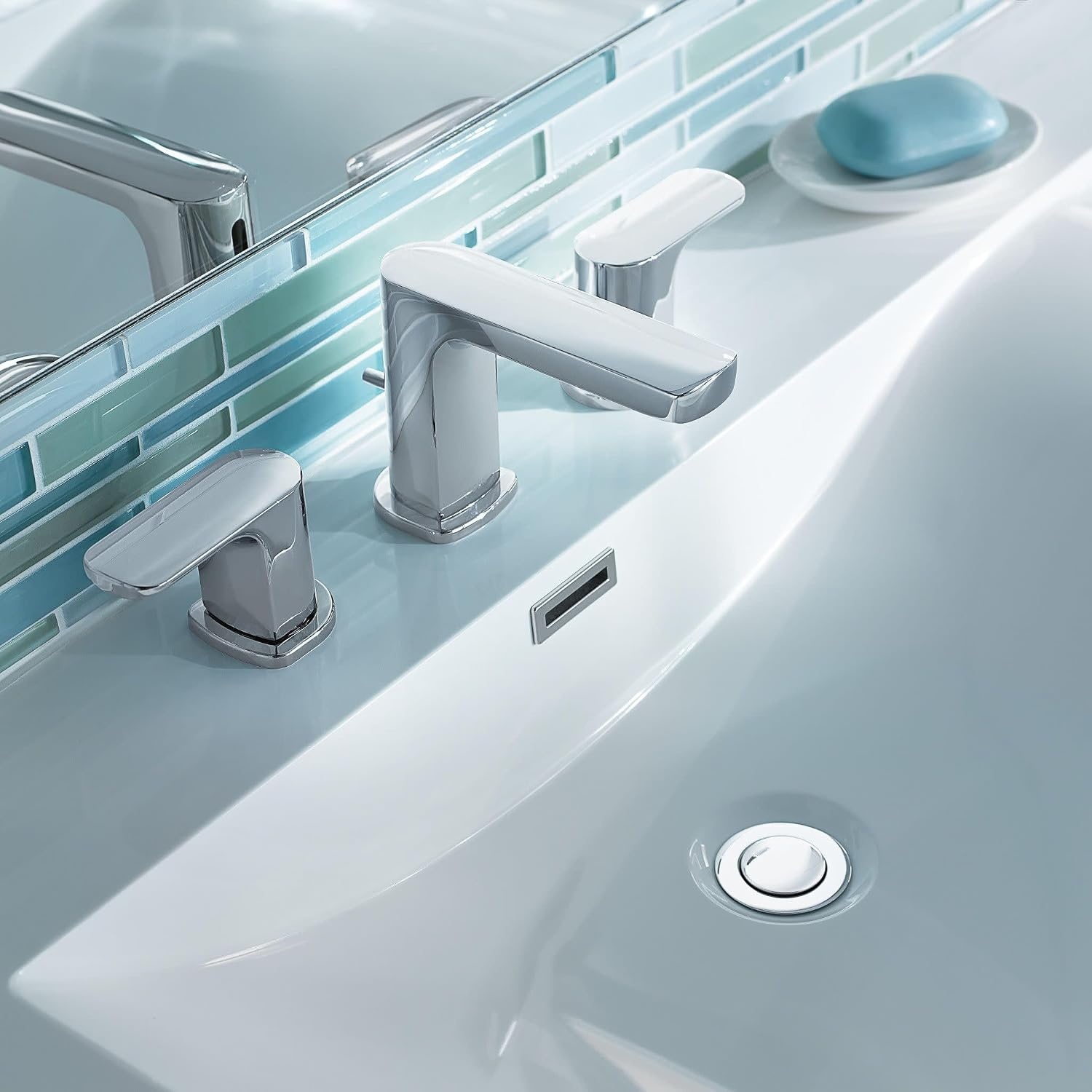 image:imageMoen Rizon Matte Black TwoHandle Widespread Bathroom Faucet Valve Required T6920BLChrome