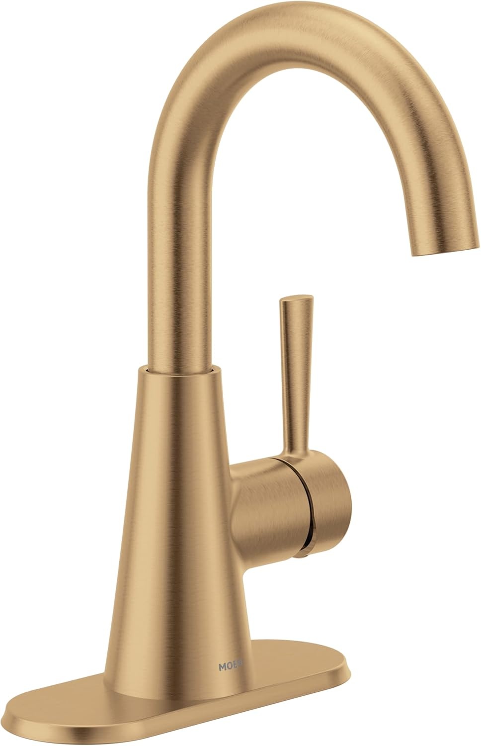 image:imageMoen Ronan OneHandle Bathroom Sink Faucet Bronzed Gold Single Hole Optional Deckplate SpringLoaded Drain Assembly 84021BZG