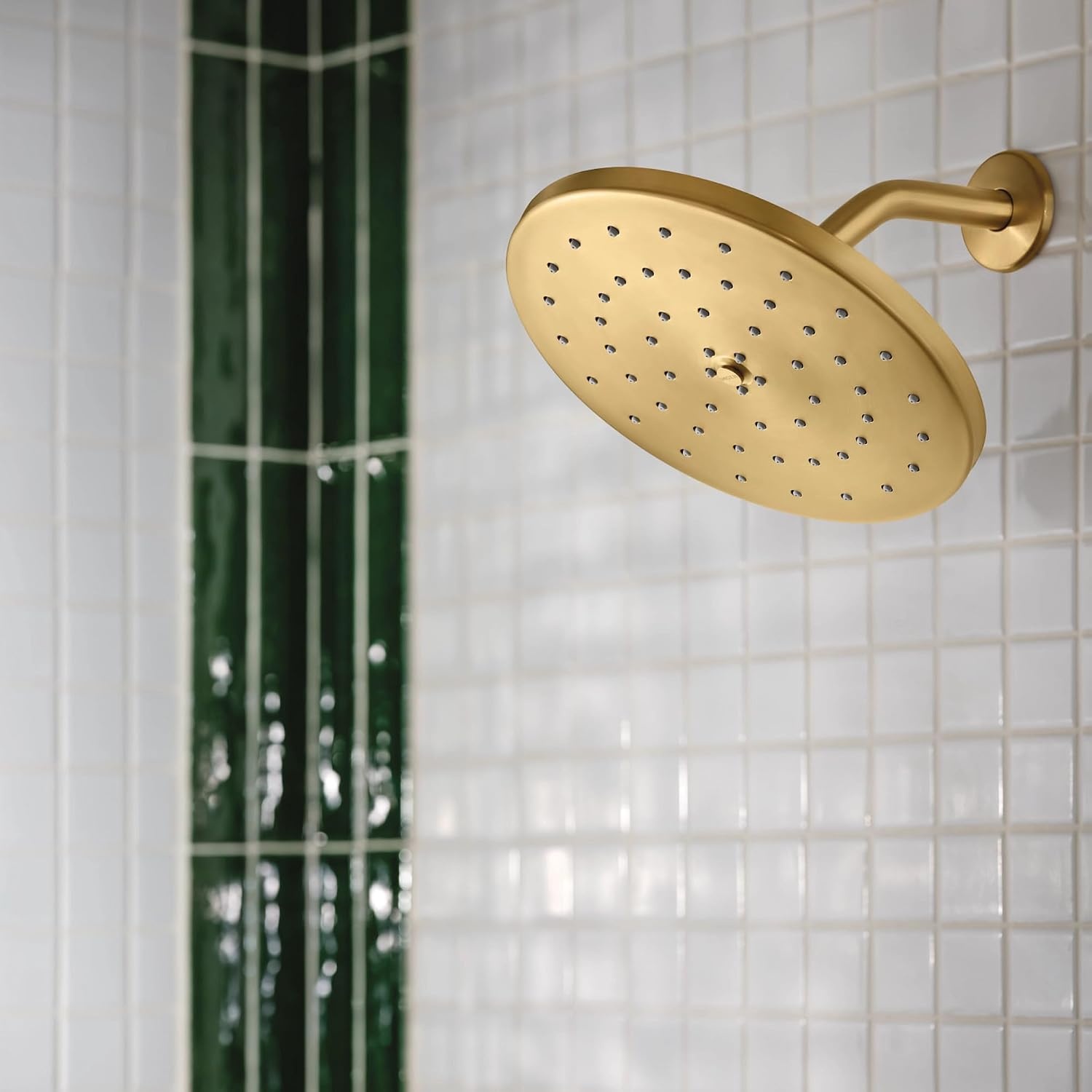 image:imageMoen S112BG Waterhill 10Inch Single Function Rainshower Showerhead with Immersion Rainshower Technology Brushed Gold