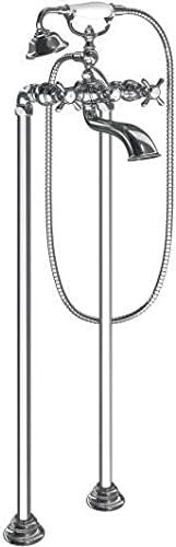 image:imageMoen S22105BN Weymouth Two Handle Tub Filler with CrossHandles and Handshower Brushed NickelBrushed Nickel