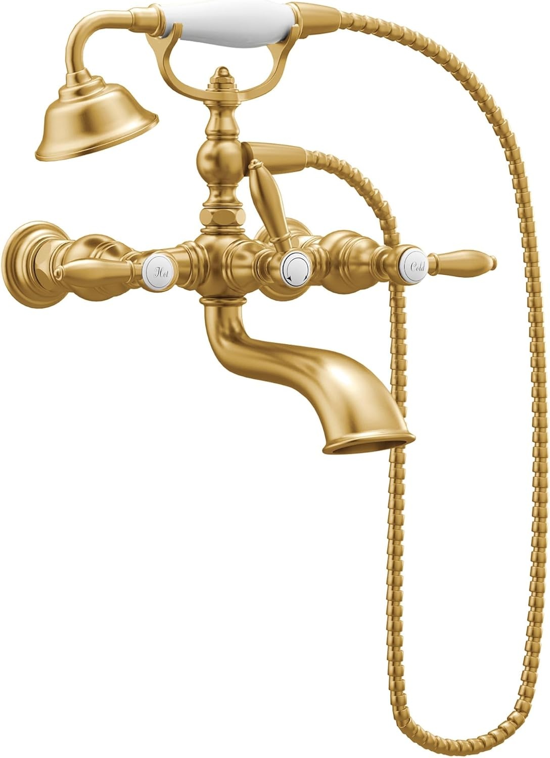 image:imageMoen S22110BG Weymouth TwoHandle Tub Filler with LeverHandles and Handshower