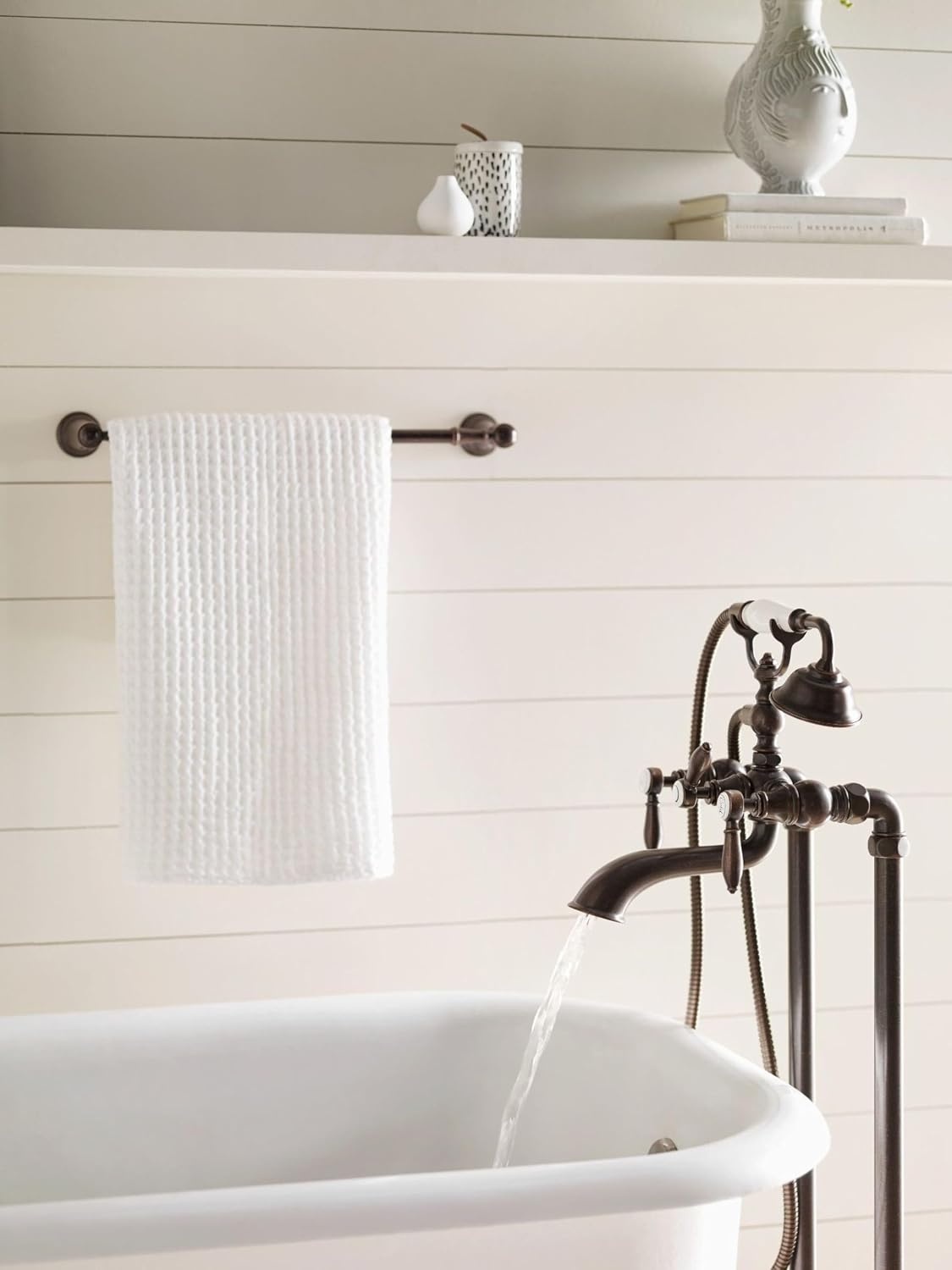 image:imageMoen S22110ORB Weymouth Two Handle Tub Filler with LeverHandles and Handshower Oil Rubbed Bronze