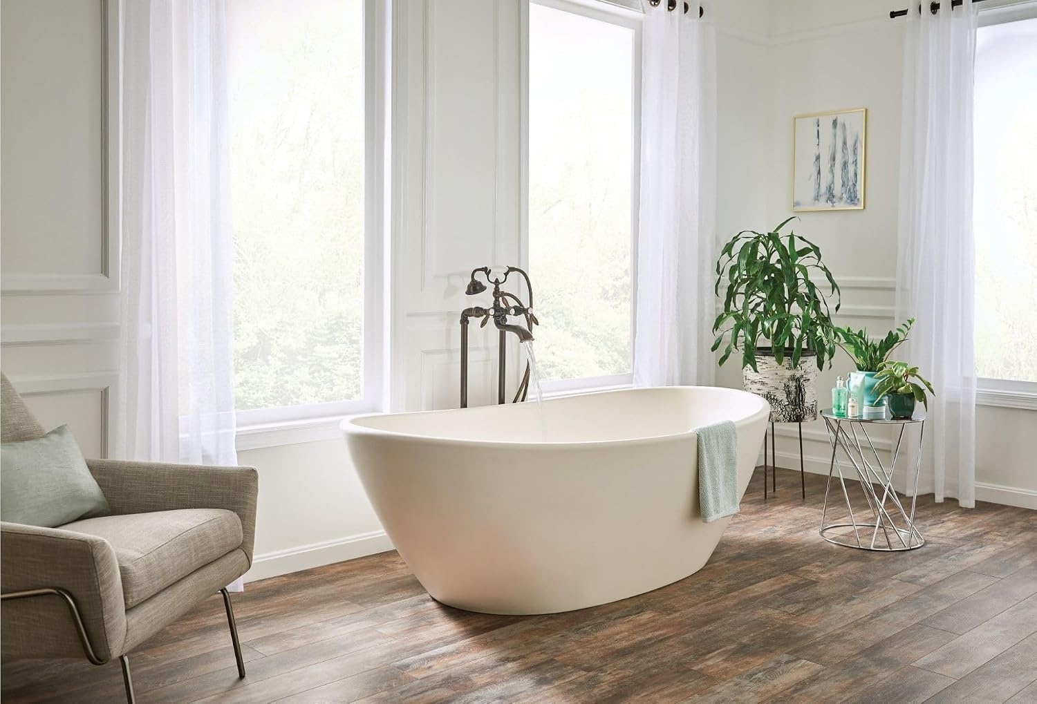 image:imageMoen S22110ORB Weymouth Two Handle Tub Filler with LeverHandles and Handshower Oil Rubbed Bronze