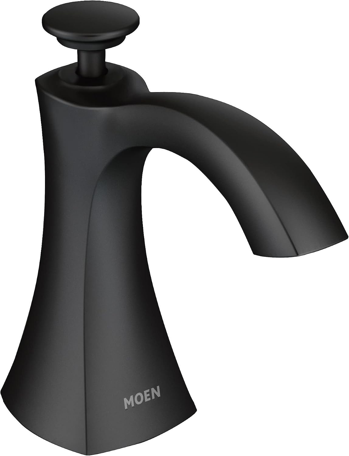 image:imageMoen S3948SRS Transitional Deck Mounted Kitchen Soap Dispenser with Above the Sink Refillable Bottle Spot Resist StainlessBlack