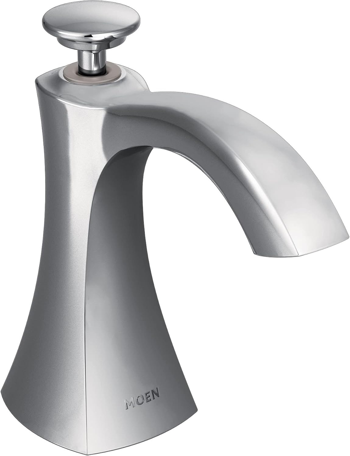 image:imageMoen S3948SRS Transitional Deck Mounted Kitchen Soap Dispenser with Above the Sink Refillable Bottle Spot Resist StainlessChrome