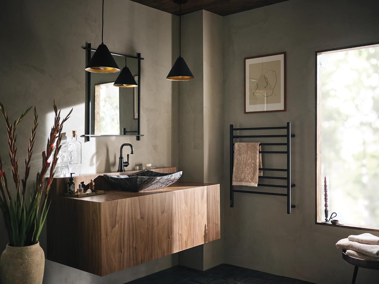 image:imageMoen S44101BL Colinet OneHandle Single Hole Traditional Bathroom Sink Faucet Matte Black