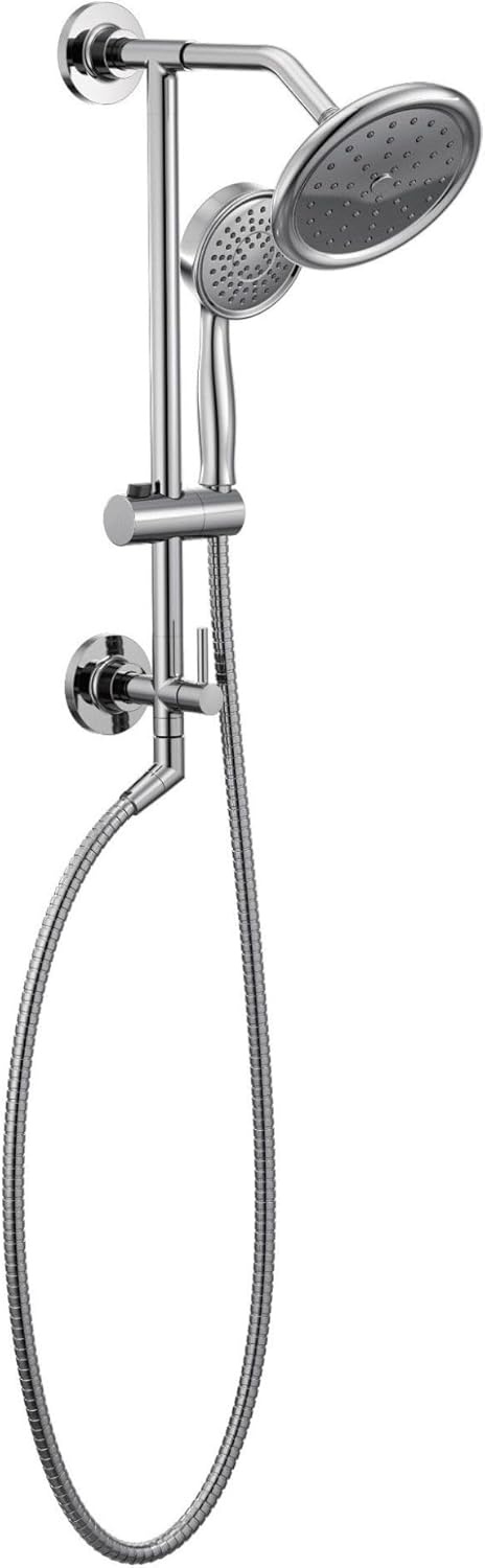 image:imageMoen S6310BN ExactTemp Single Function Rain Shower Showerhead with Immersion Technology at 25 GPM Flow Rate 7Inch Brushed NickelChrome