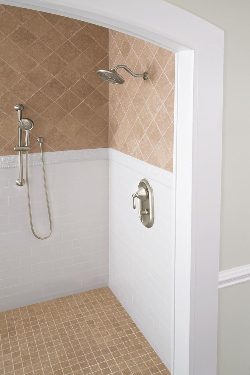 image:imageMoen S6310EPBN ExactTemp 7 EcoPerformance Single Function Rainshower Showerhead with Immersion Technology Brushed Nickel
