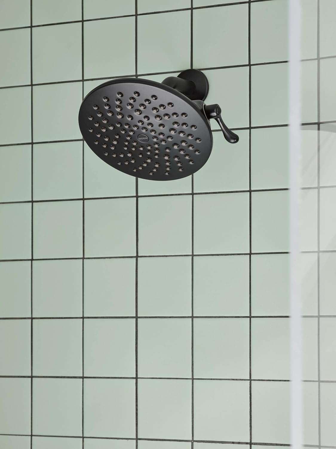 image:imageMoen S6320EPBL Showering AccPremium TwoFunction 8 Diameter Spray Head EcoPerformance Rainshower Matte Black