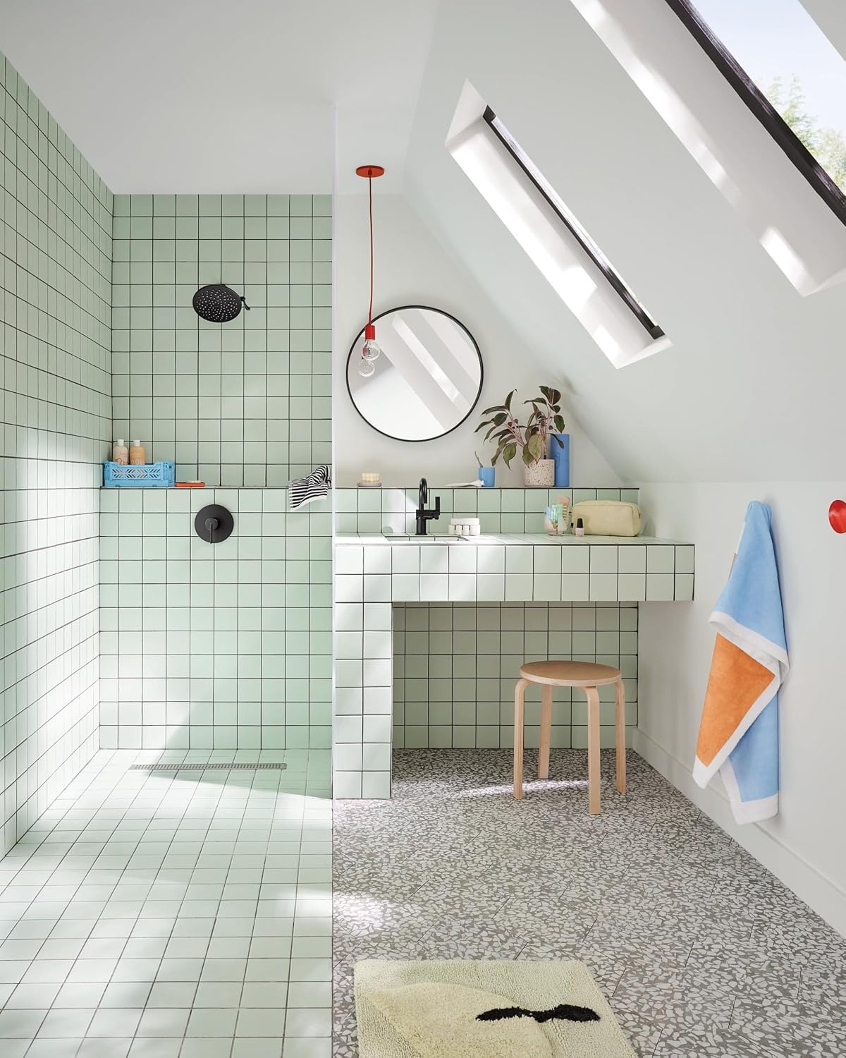 image:imageMoen S6320EPBL Showering AccPremium TwoFunction 8 Diameter Spray Head EcoPerformance Rainshower Matte Black