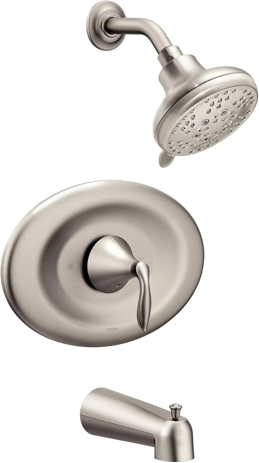 image:imageMoen T2139EPBN Eva PosiTemp EcoPerformance Tub and Shower Trim Kit Valve Required Brushed NickelBrushed Nickel