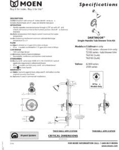image:imageMoen T2182BN Dartmoor PosiTemp shower only Brushed Nickel 1Brushed Nickel