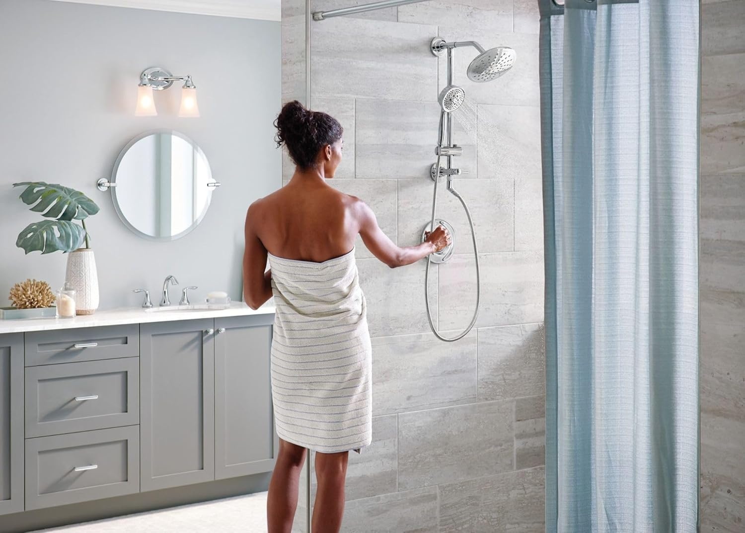 image:imageMoen T2232EP Eva Shower Only System with Rainshower Showerhead without Valve Chrome
