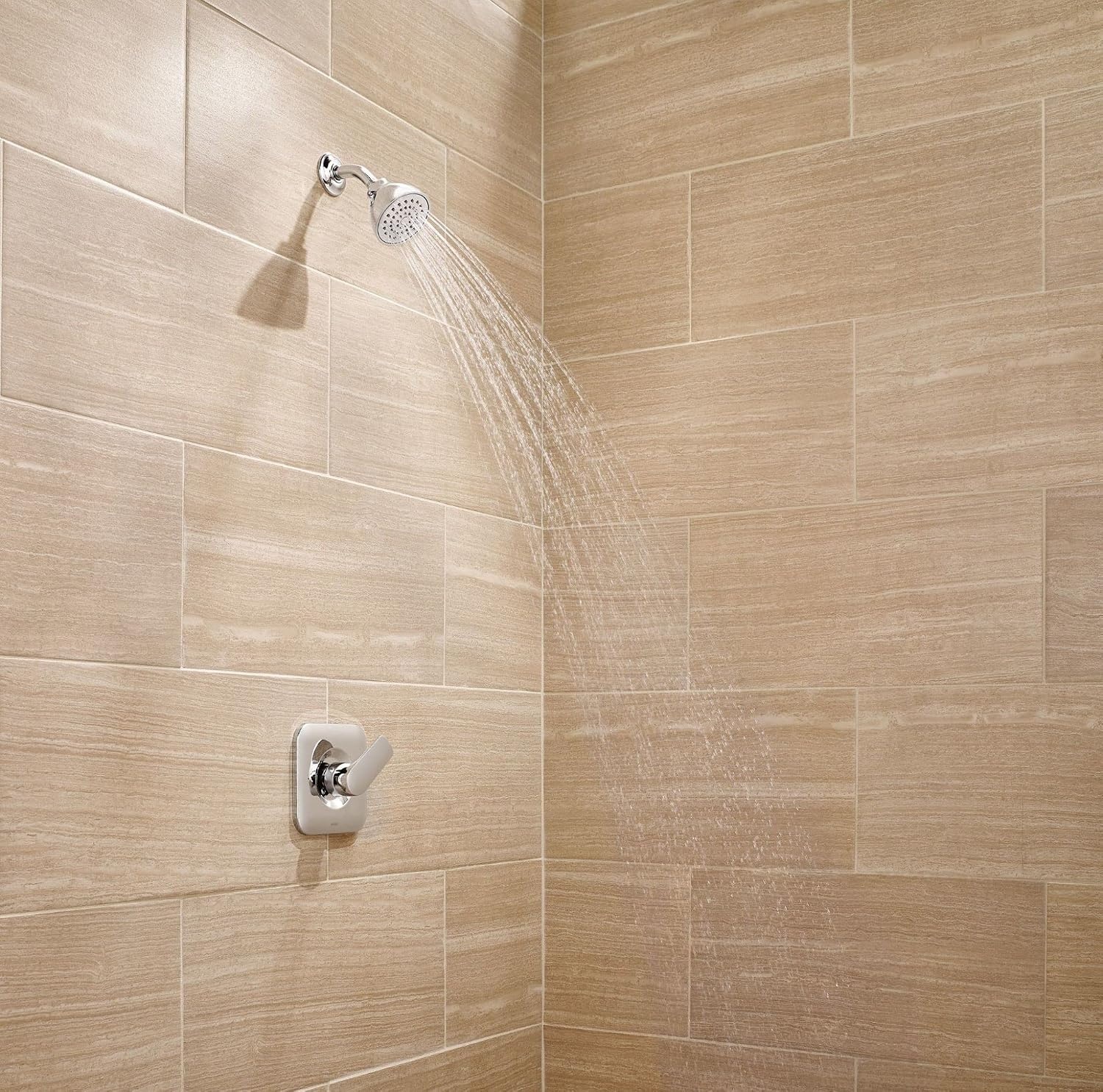 image:imageMoen T2811BL Rizon PosiTemp Pressure Balancing Modern Shower Trim Kit Valve Required Matte BlackChrome