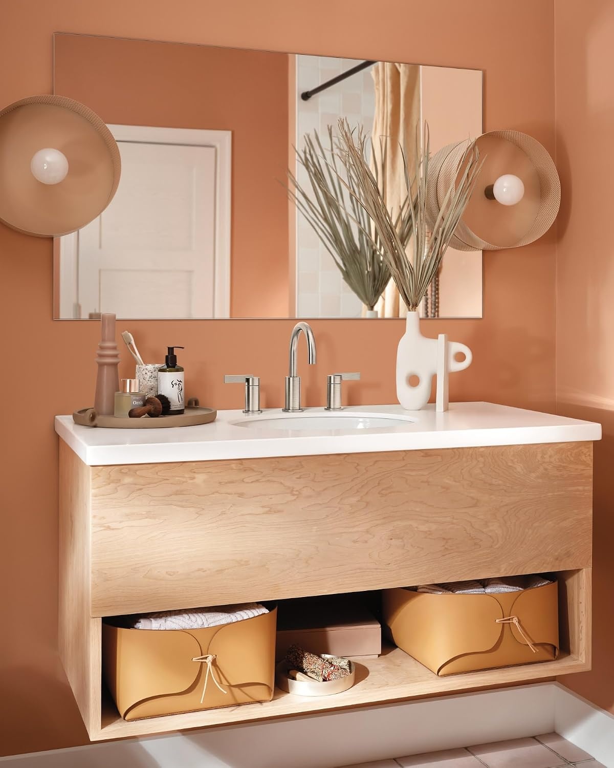 image:imageMoen T6222BL Cia 8Inch Widespread 2Handle HighArc Bathroom Faucet Trim Kit with Optional Brushed Gold Finish Accents Valve Required Matte BlackBrushed Nickel