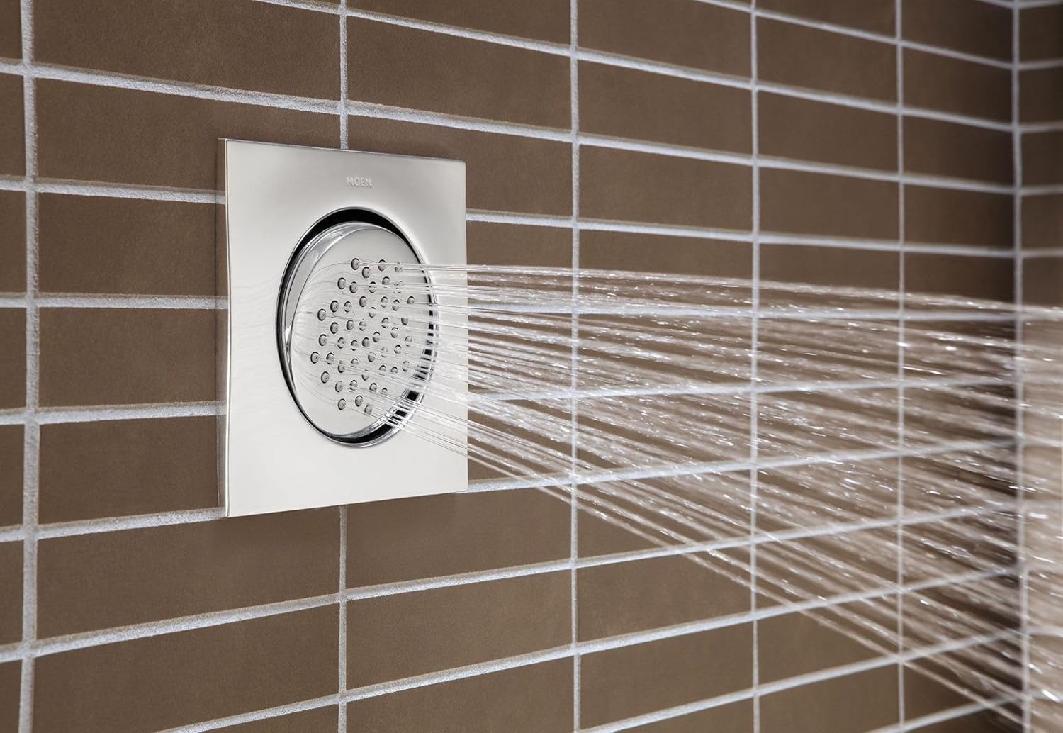 image:imageMoen TS1320 Mosaic Square SquareFunction Body Spray Valve Required ChromePolished Nickel
