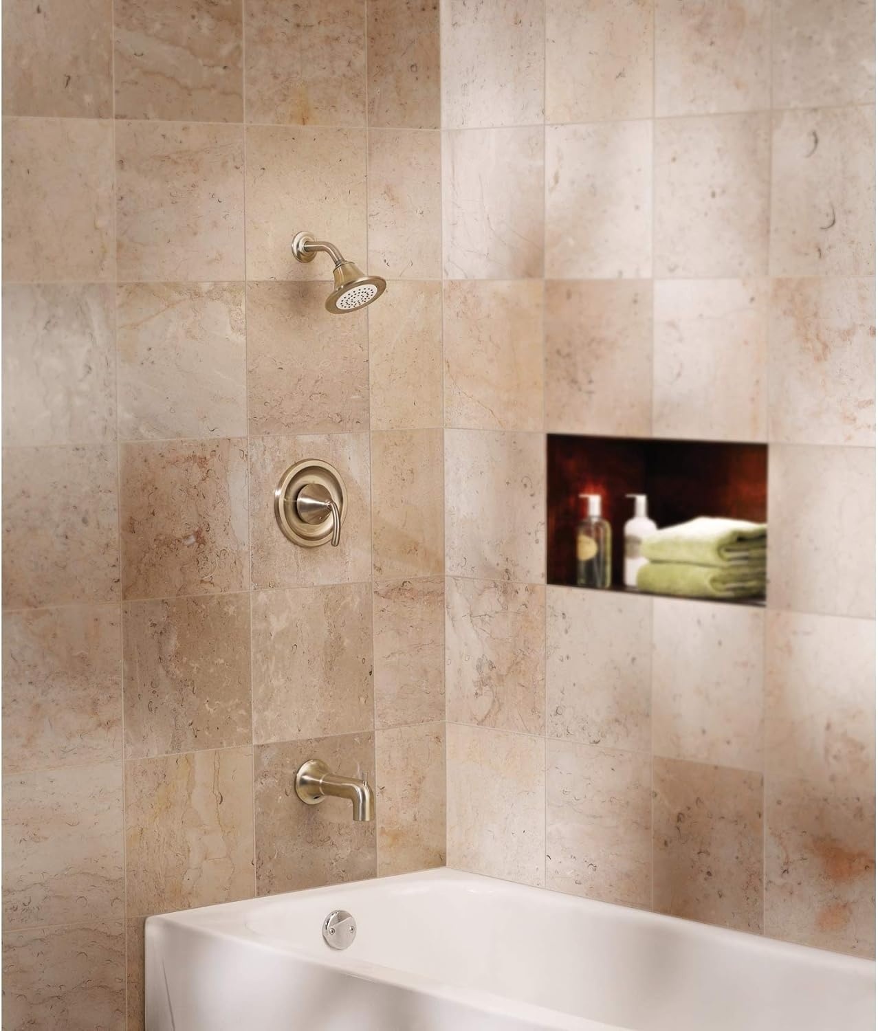image:imageMoen TS2143BN ICON PosiTemp Tub and Shower Trim Kit without ValveBrushed Nickel