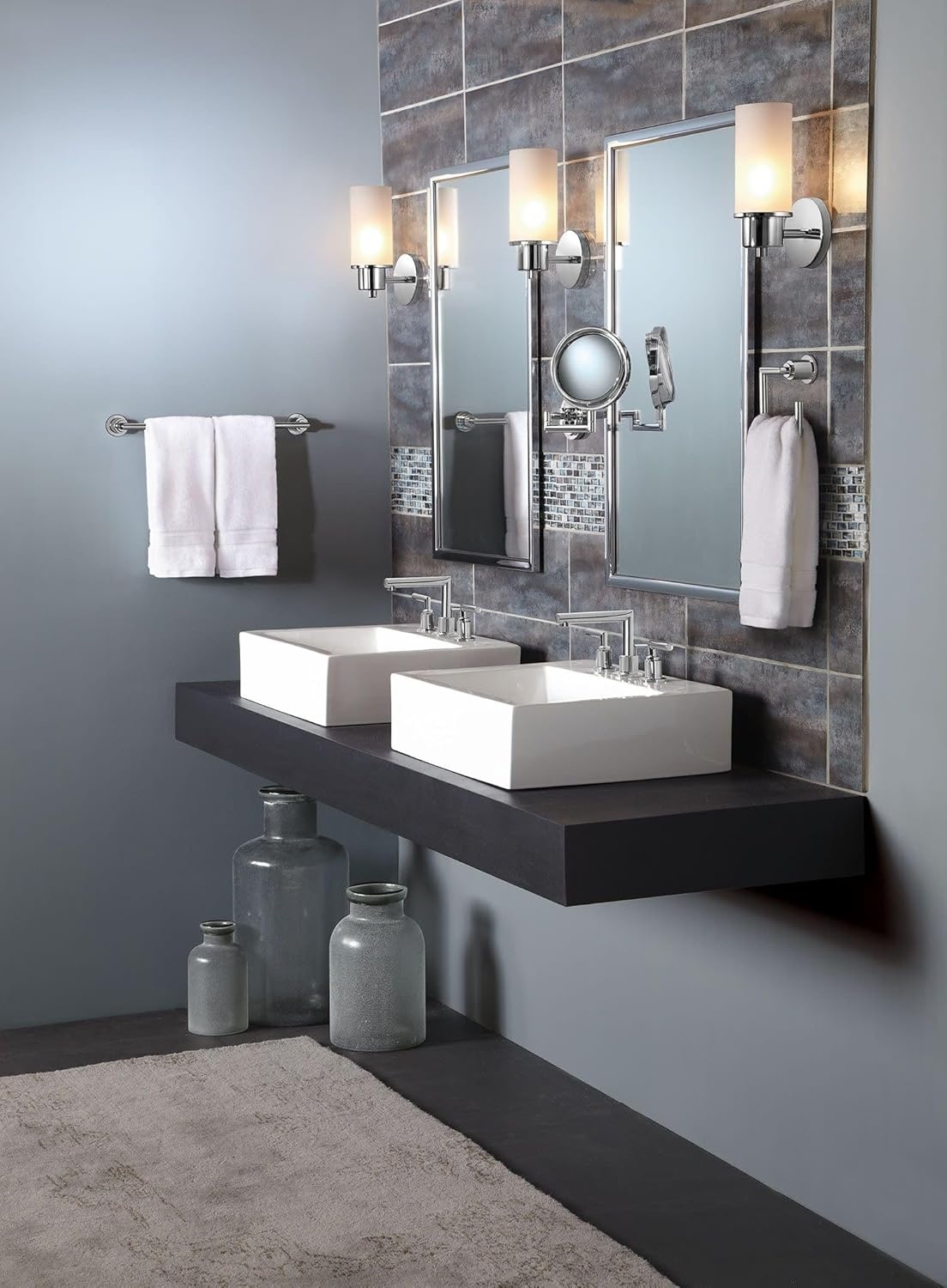image:imageMoen TS43002BL Arris TwoHandle Modern 8 in Widespread Bathroom Faucet Trim Kit Valve Required Matte BlackBrushed Nickel