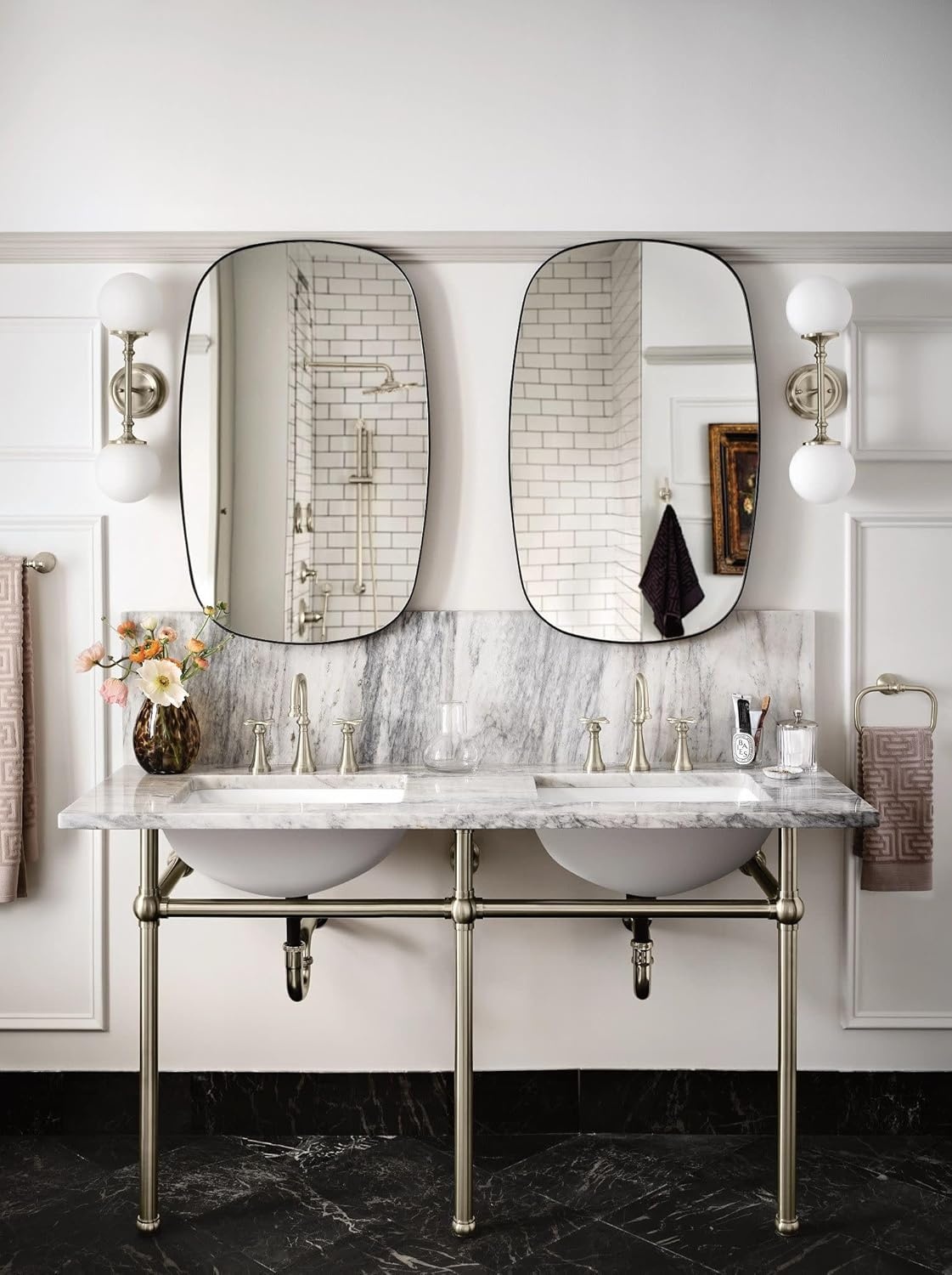 image:imageMoen TS44103 Colinet Traditional TwoHandle Widespread HighArc Bathroom Faucet with Cross Handles Valve Required ChromeBrushed Nickel