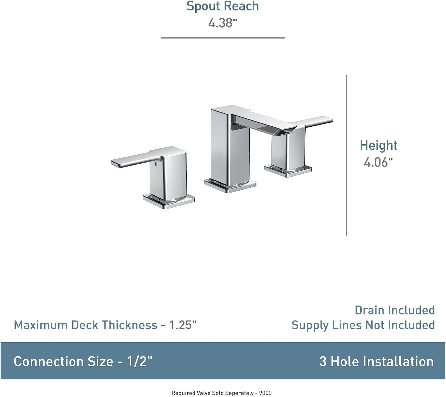 image:imageMoen TS6720BN 90 Degree TwoHandle 8 in Widespread Bathroom Faucet Trim Kit Valve Required Brushed NickelChrome