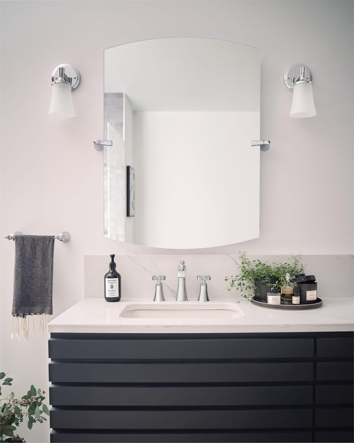 image:imageMoen TS6984NL Flara TwoHandle 8 in Widespread Lever Handle Bathroom Faucet Trim Kit Valve Required Polished NickelChrome