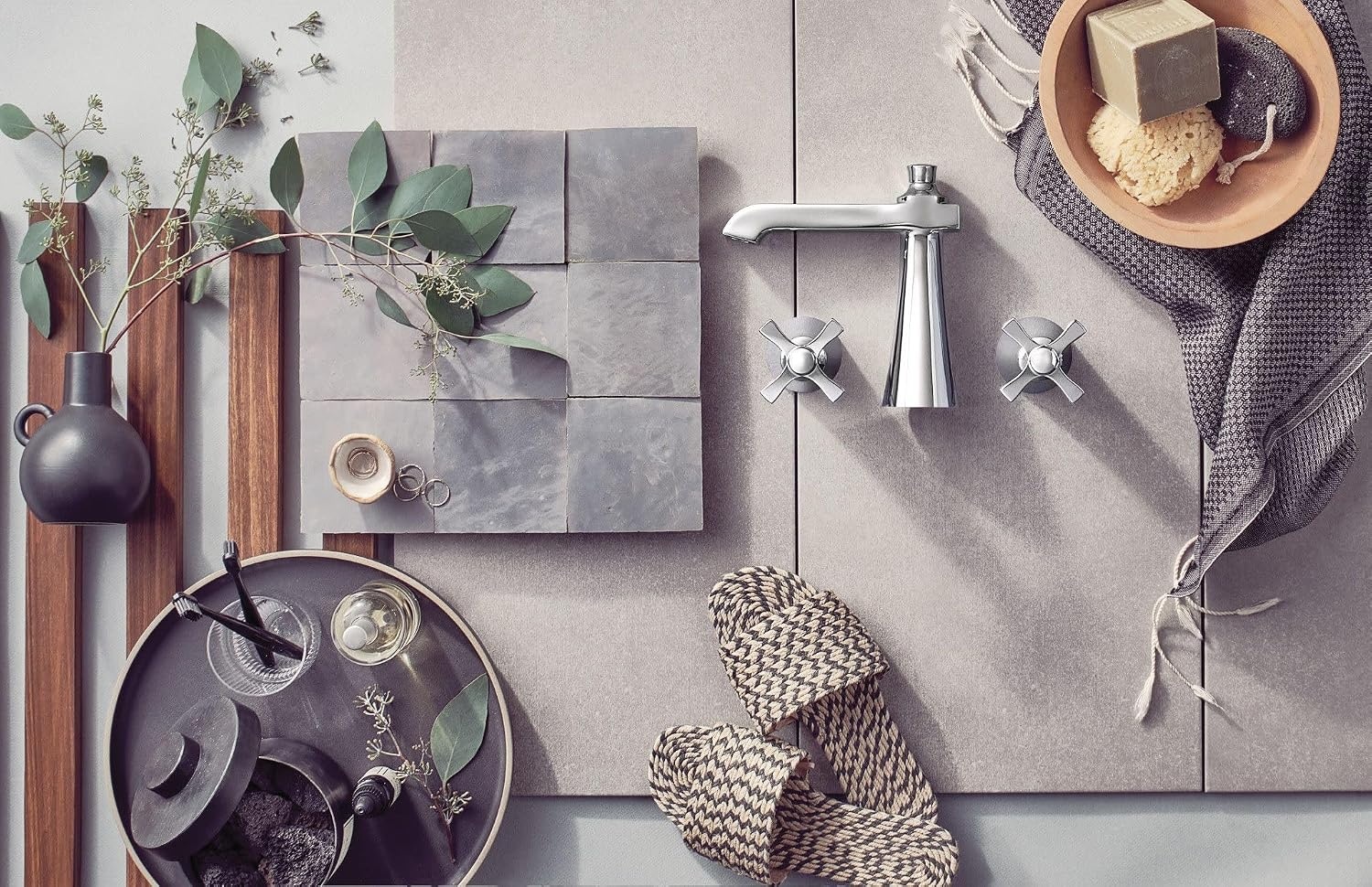 image:imageMoen TS6984NL Flara TwoHandle 8 in Widespread Lever Handle Bathroom Faucet Trim Kit Valve Required Polished NickelChrome