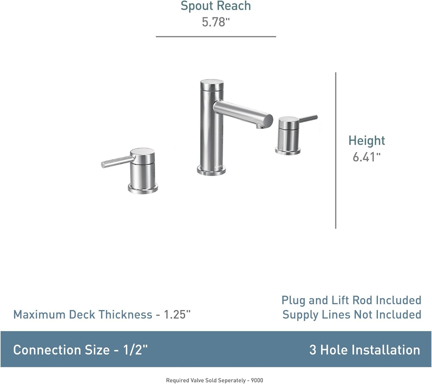 image:imageMoen Two Handle Widespread Contemporary Modern Matte Black Bathroom Sink Faucet with Drain Kit Perfect for Countertop and Wide Spread Bath Setup T6193BLMatte Black
