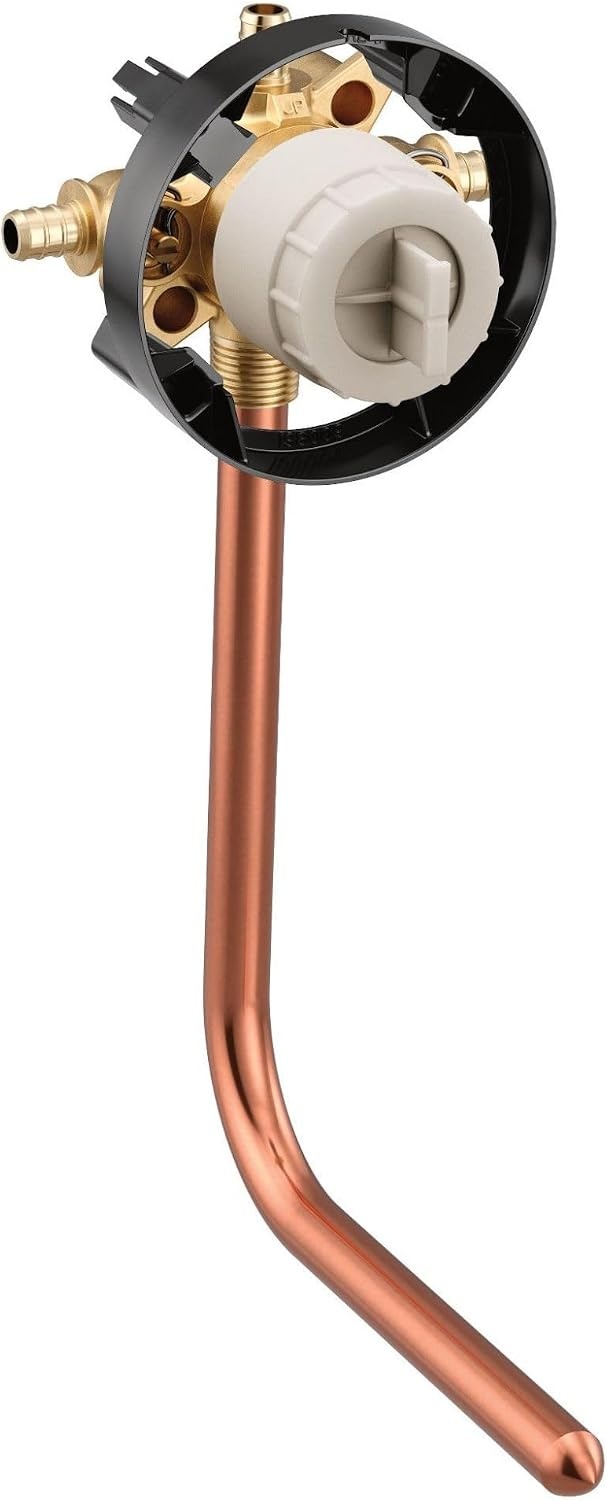 image:imageMoen U140XSPF MCORE 3Series 4 Port Tub and Shower PreFabricated Mixing Valve with Crimp Ring PEX Connections and Stops