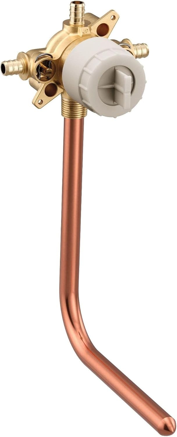 image:imageMoen U140XSPF MCORE 3Series 4 Port Tub and Shower PreFabricated Mixing Valve with Crimp Ring PEX Connections and Stops