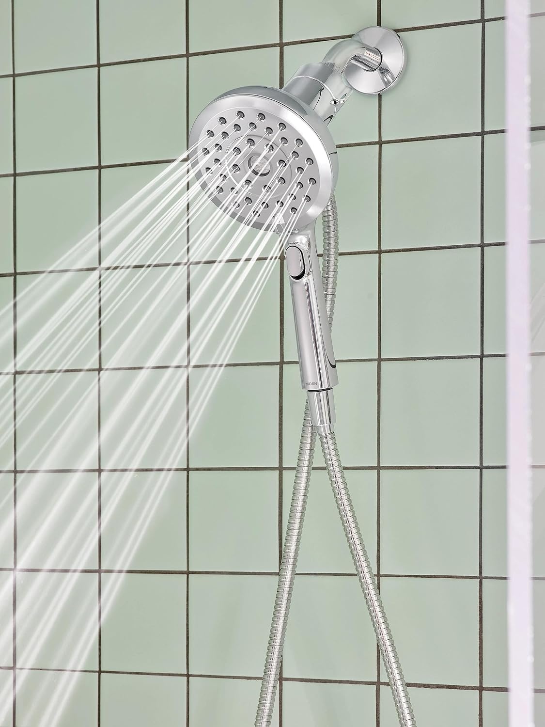 image:imageMoen Verso EcoPerformance Handshower Detachable Round Shower Head with Magnetix Docking System 60 Hose Spot Resist Brushed Nickel 220H2EPSRNChrome