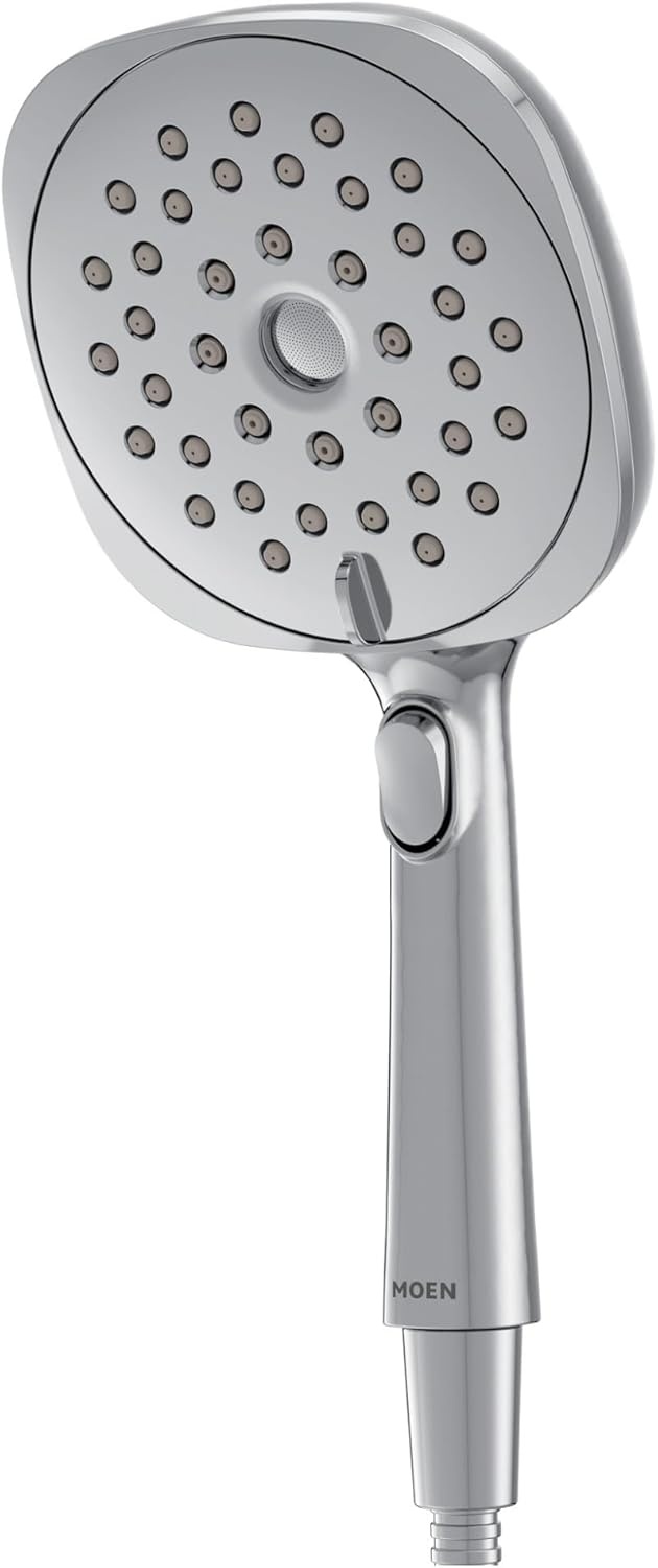 image:imageMoen Verso EcoPerformance Infiniti Dial Square Handheld Shower 6Inch Diameter Spray Head Spot Resist Nickel 220H4EPSRNChrome