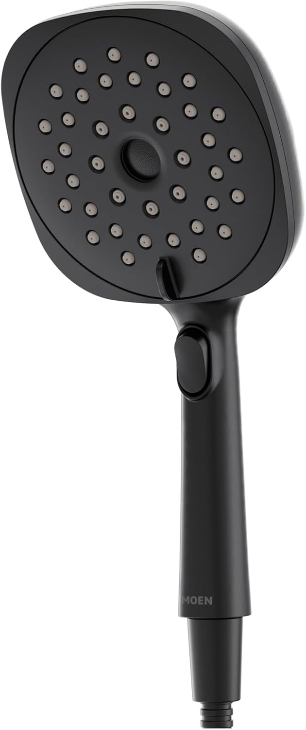 image:imageMoen Verso EcoPerformance Infiniti Dial Square Handheld Shower 6Inch Diameter Spray Head Spot Resist Nickel 220H4EPSRNMatte Black