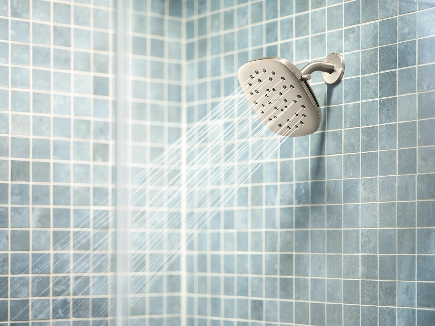 image:imageMoen Verso EcoPerformance Infiniti Dial Square Rain Shower Head 7Inch Diameter Spray Head Chrome 220R5EPBrushed Nickel