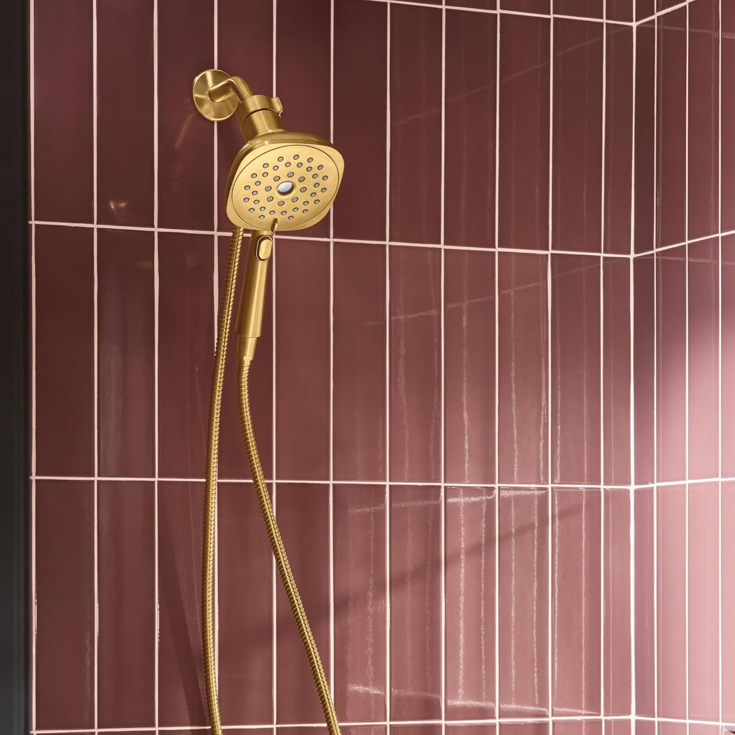 image:imageMoen Verso Infiniti Dial Square Handheld Shower 5Inch Diameter Spray Head Brushed Gold 220H5BGBrushed Gold