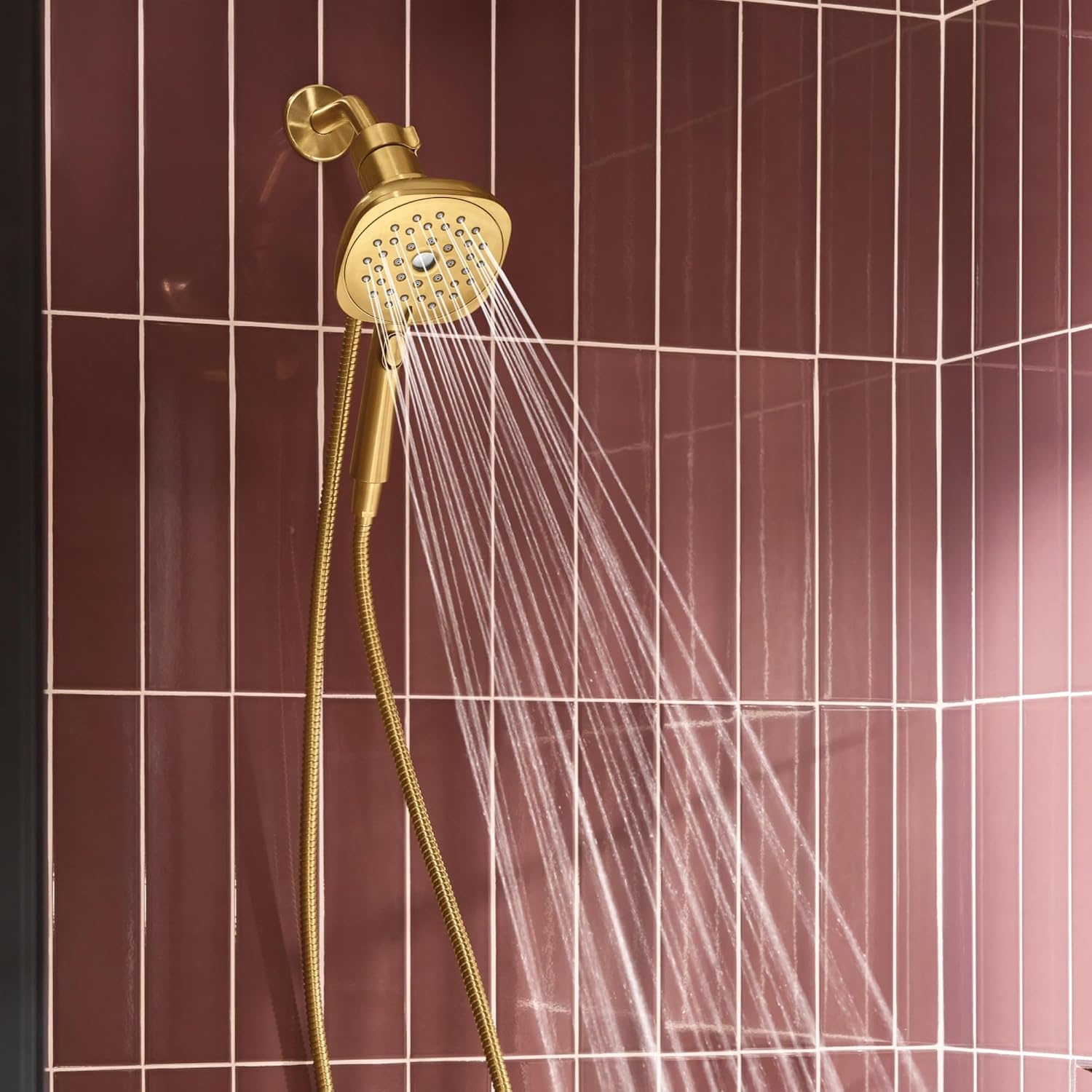 image:imageMoen Verso Infiniti Dial Square Handheld Shower 5Inch Diameter Spray Head Brushed Gold 220H5BGBrushed Gold