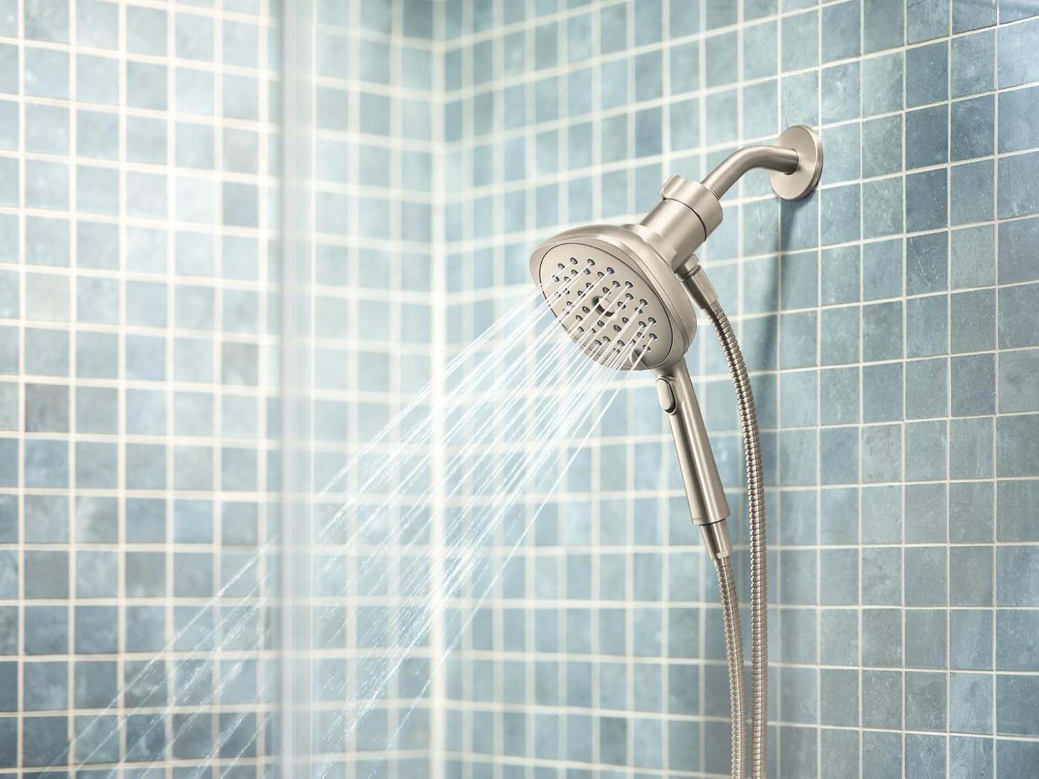 image:imageMoen Verso Infiniti Dial Square Handheld Shower 5Inch Diameter Spray Head Brushed Gold 220H5BGBrushed Nickel