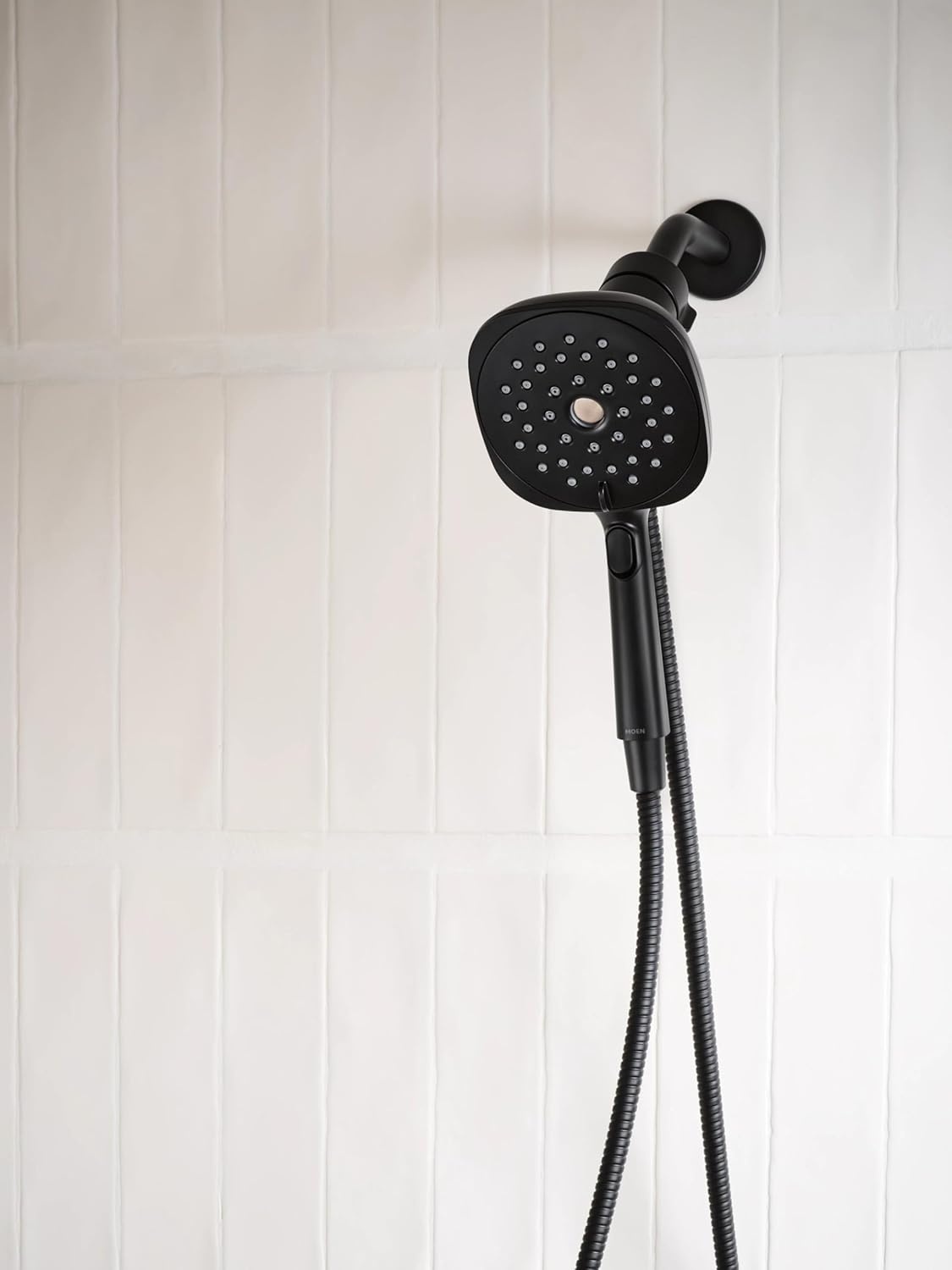 image:imageMoen Verso Infiniti Dial Square Handheld Shower 5Inch Diameter Spray Head Brushed Gold 220H5BGMatte Black