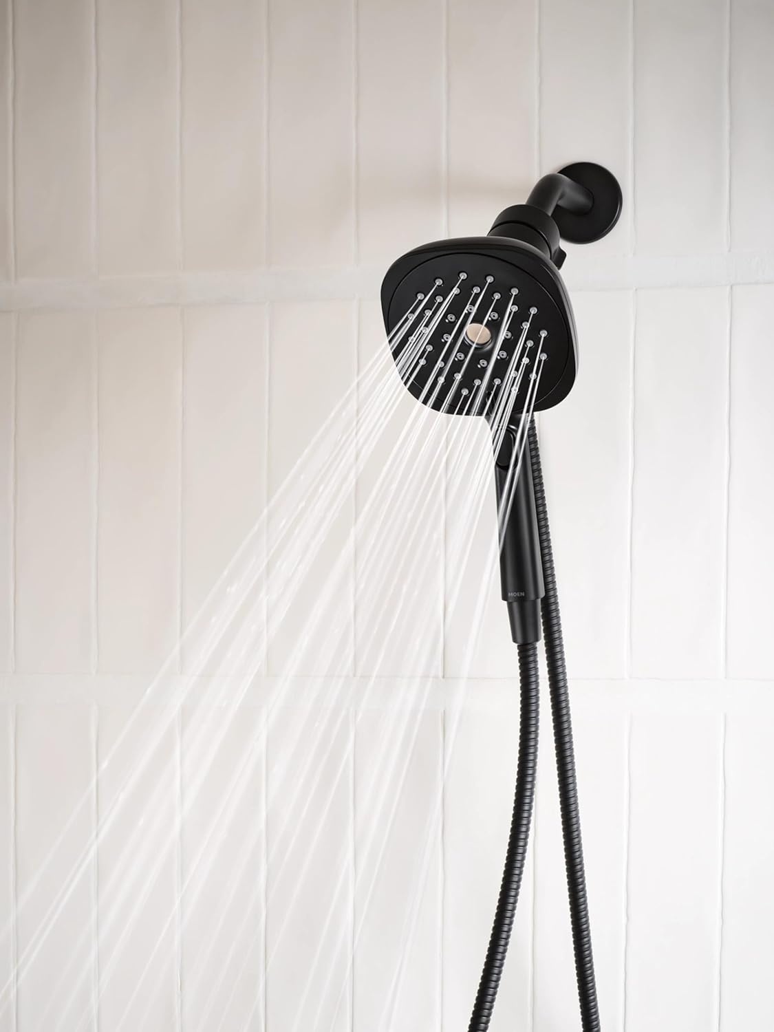 image:imageMoen Verso Infiniti Dial Square Handheld Shower 5Inch Diameter Spray Head Brushed Gold 220H5BGMatte Black