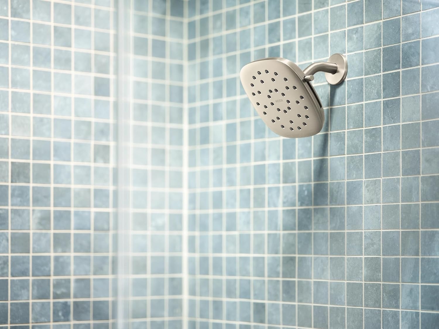 image:imageMoen Verso Infiniti Dial Square Rain Shower Head 7Inch Diameter Spray Head Chrome 220R5Brushed Nickel