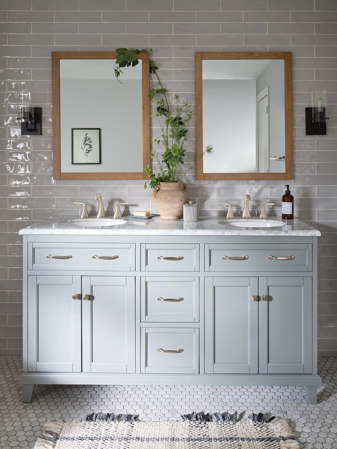 image:imageMoen Voss Brushed Nickel Contemporary TwoHandle Widespread Bathroom Sink Faucet Trim Kit for Adjustable 3Hole Installations Valve Required T6905BNBrushed Nickel