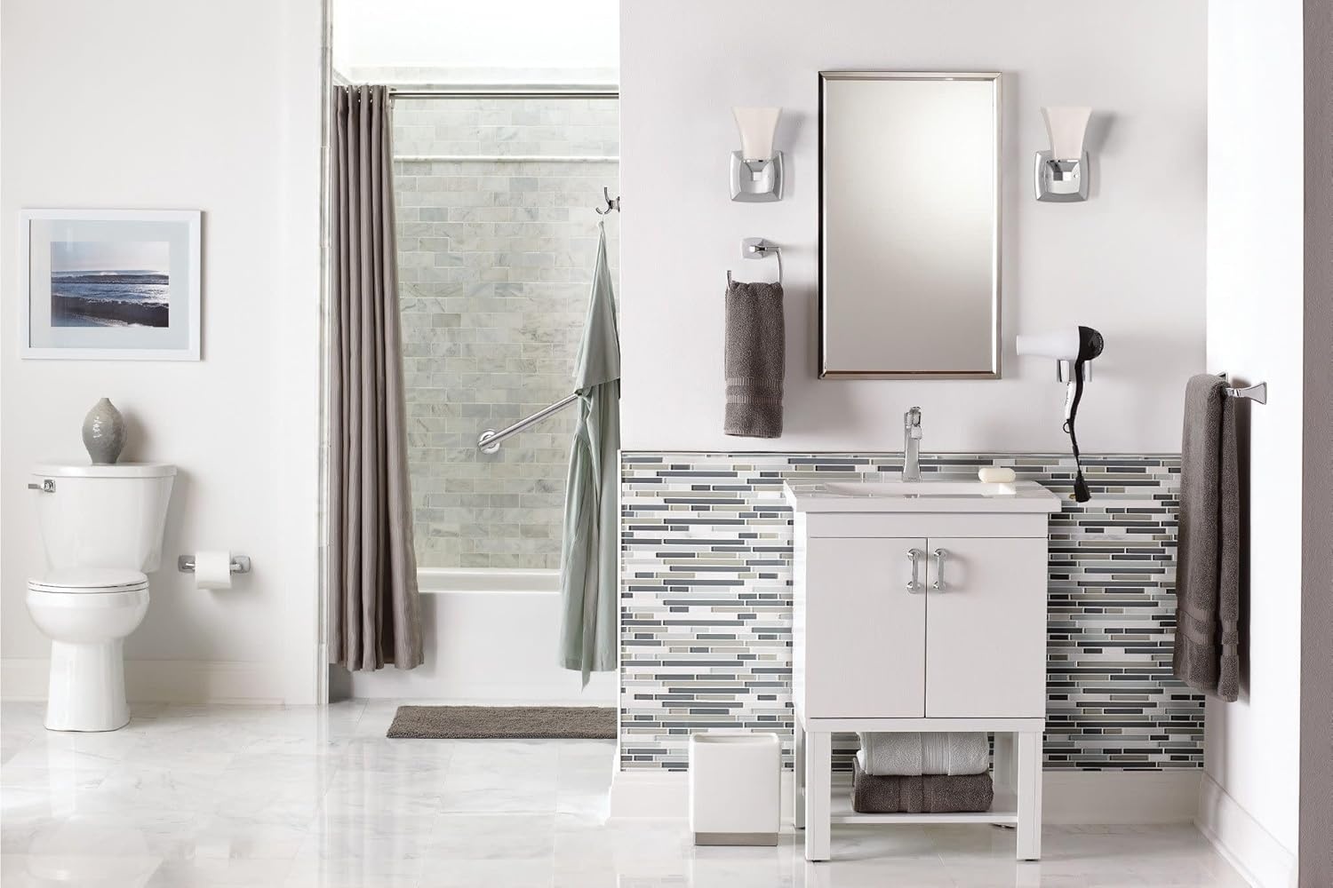 image:imageMoen Voss Chrome OneHandle Single Hole Bathroom Sink Faucet with Optional Deckplate 6903Chrome